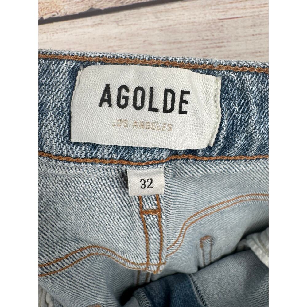 Agolde Ren High Rise Wide Leg Relaxed Jeans Womens 32 Blue Light Wash Denim - Picture 6 of 10